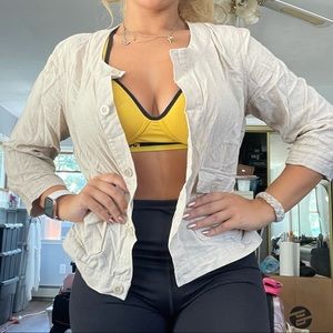 COUNTERPARTS Size 6 Tan Long Sleeve/Shacket